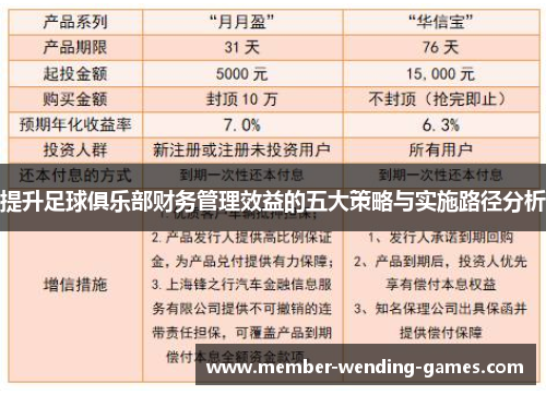 提升足球俱乐部财务管理效益的五大策略与实施路径分析