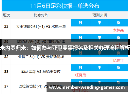 米内罗归来：如何参与亚冠赛事报名及相关办理流程解析